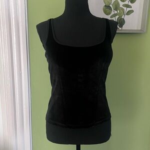 Vintage whimsigoth black velvet bustier top